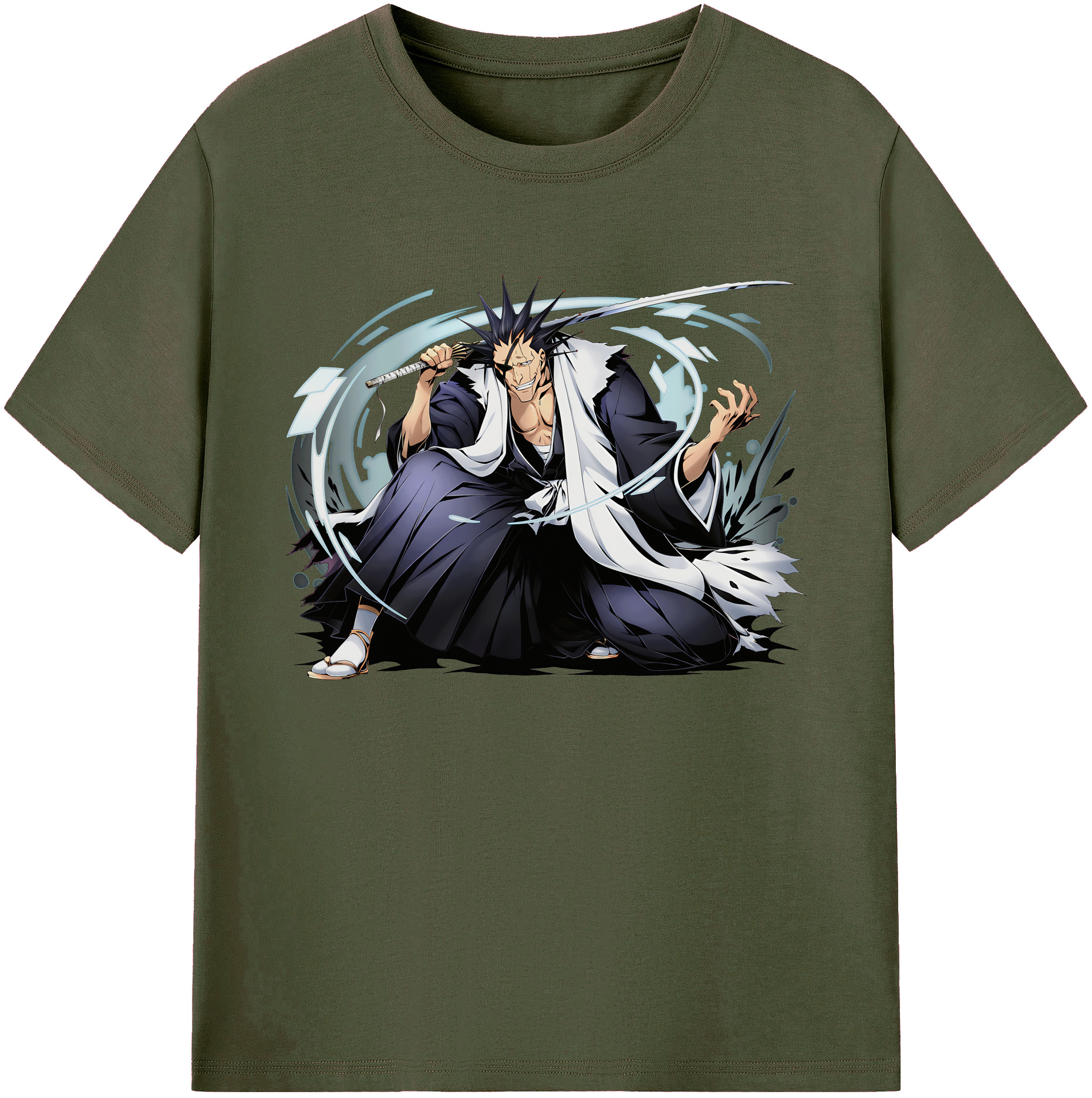 （画像用） ブリーチ ざらき けんぱち BLEACH Zaraki Kenpachi 綿100％ メンズ半袖Tシャツ｜肌触りやわらか＆通気性